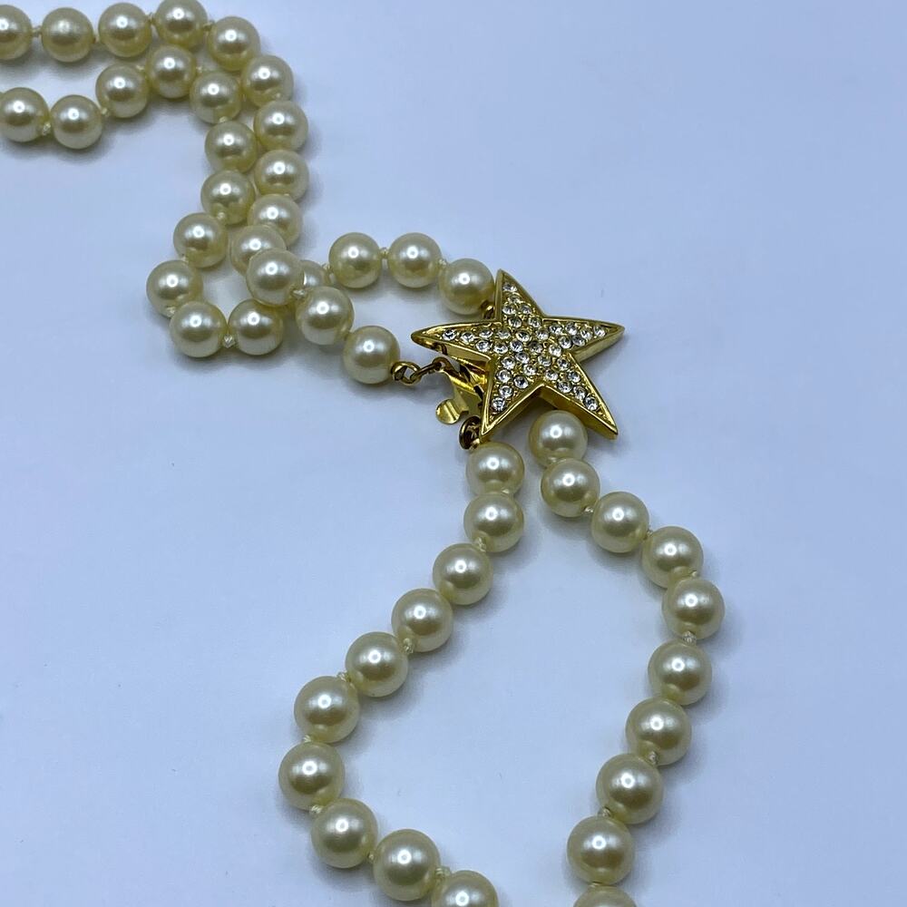Royalcore Maximalist Luxury Pearl Layered‎ Statement Necklace with Diamond Star
